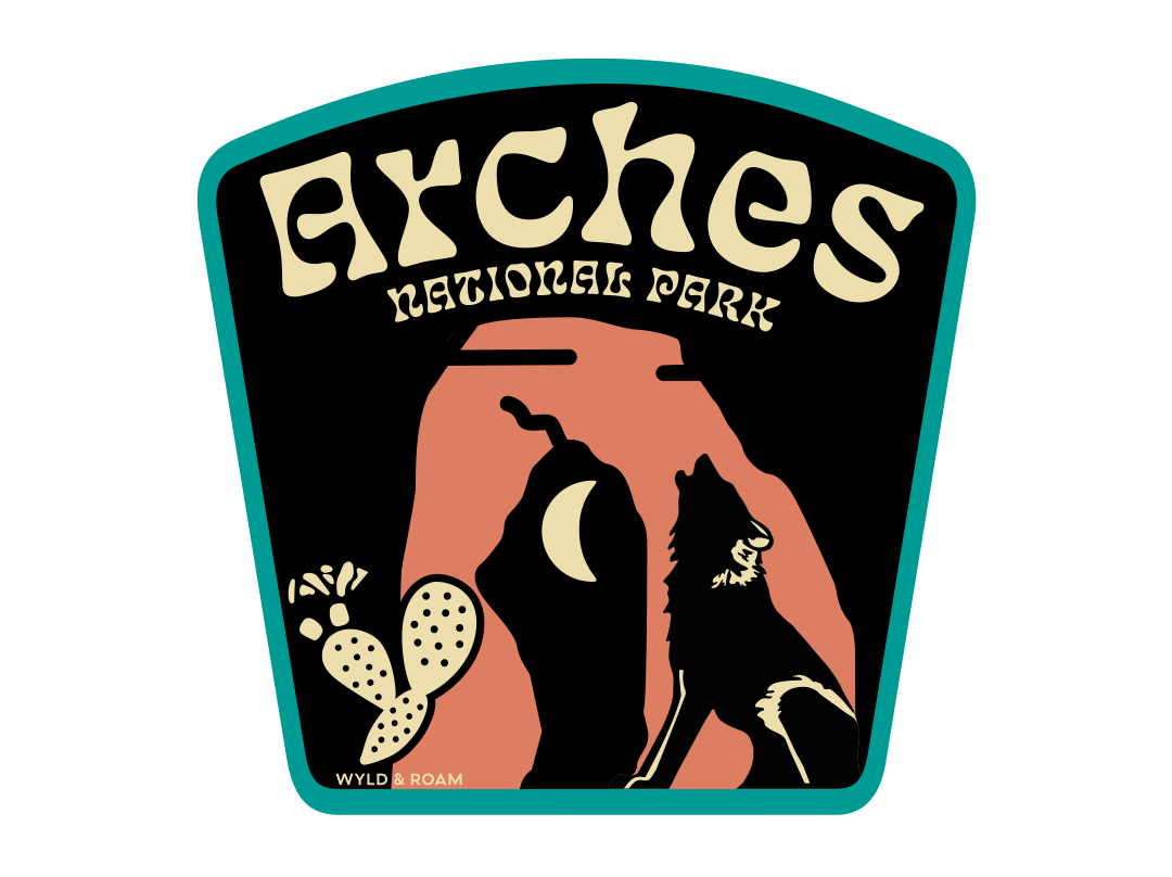 Arches Coyote Howling Sticker
