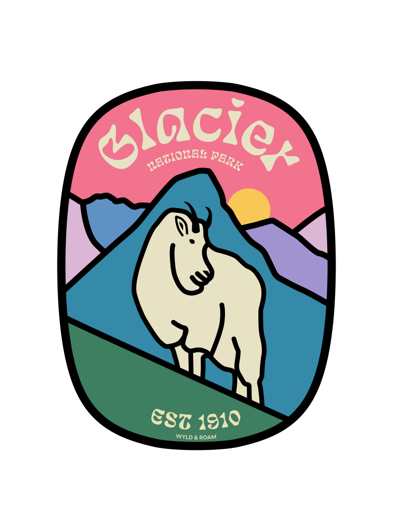 Glacier National Park Retro Goat