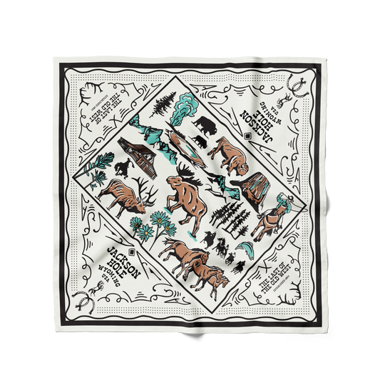 Jackson Hole, Wyoming Map Bandana