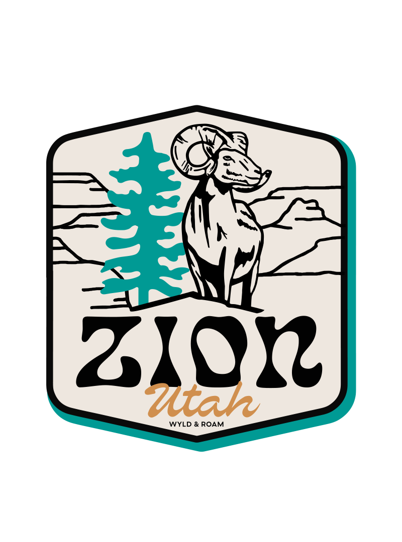 Zion Bighorn Scene Sticker