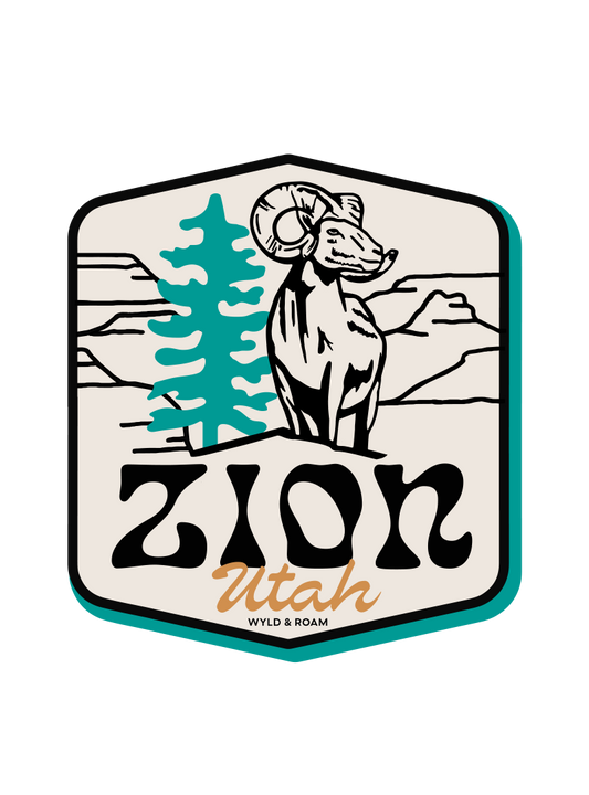 Zion Bighorn Scene Sticker